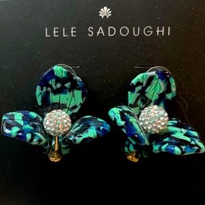 Lele Sadoughi trilium stud earrings new with card